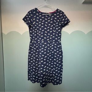 Boden blue jersey dress with horse jockey print size 8 petite